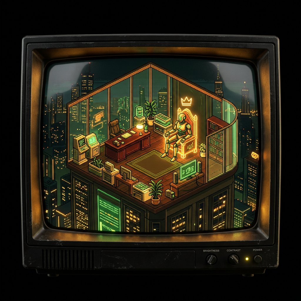 Penthouse office NFT card in amber
